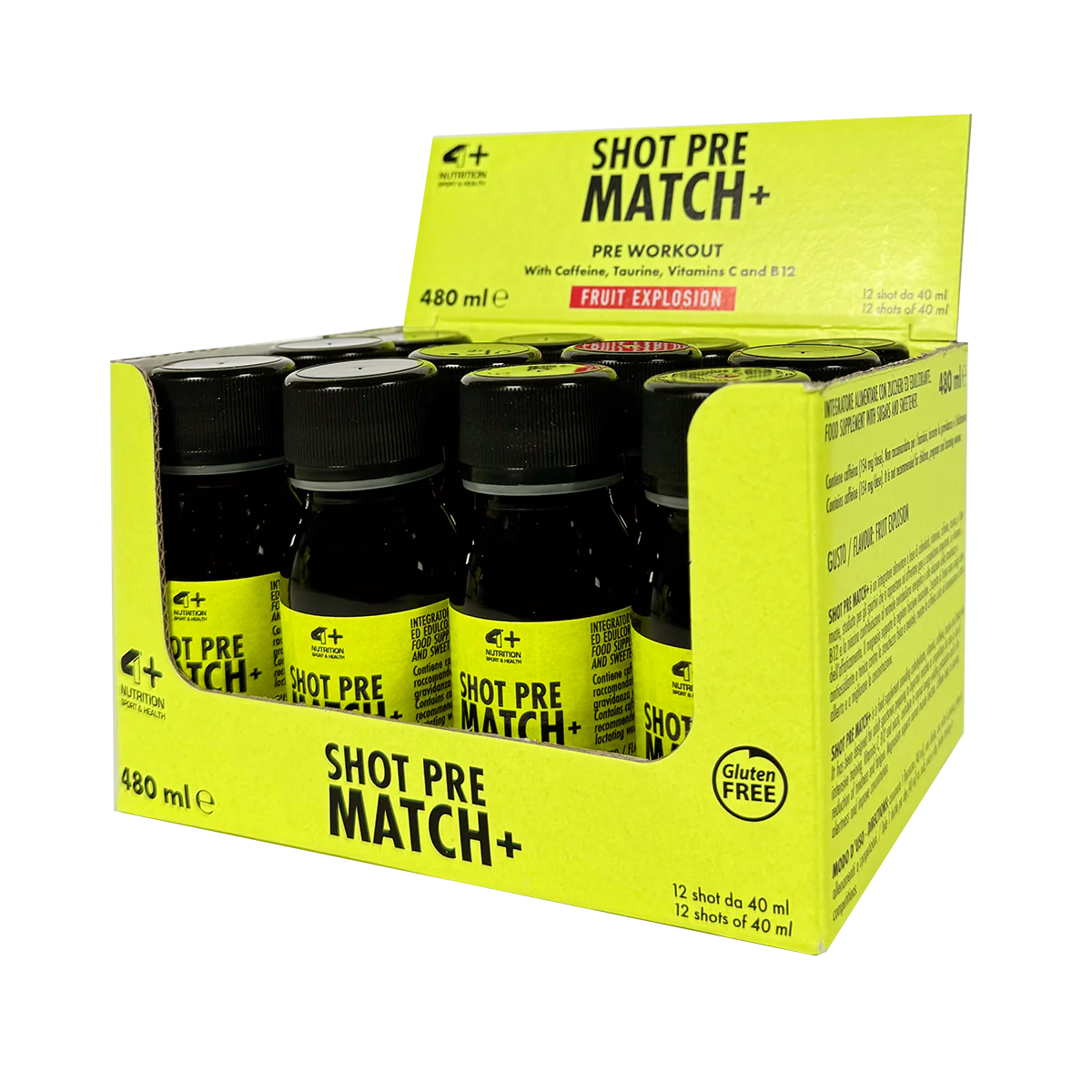 4+ SHOT LIQUIDO PRE MATCH+ 12X40 ML