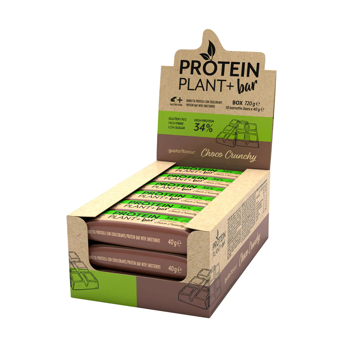 4+ VEGANCIOCO PROTEIN PLANT+ BAR CHOCO CRUNCHY 18 PZ